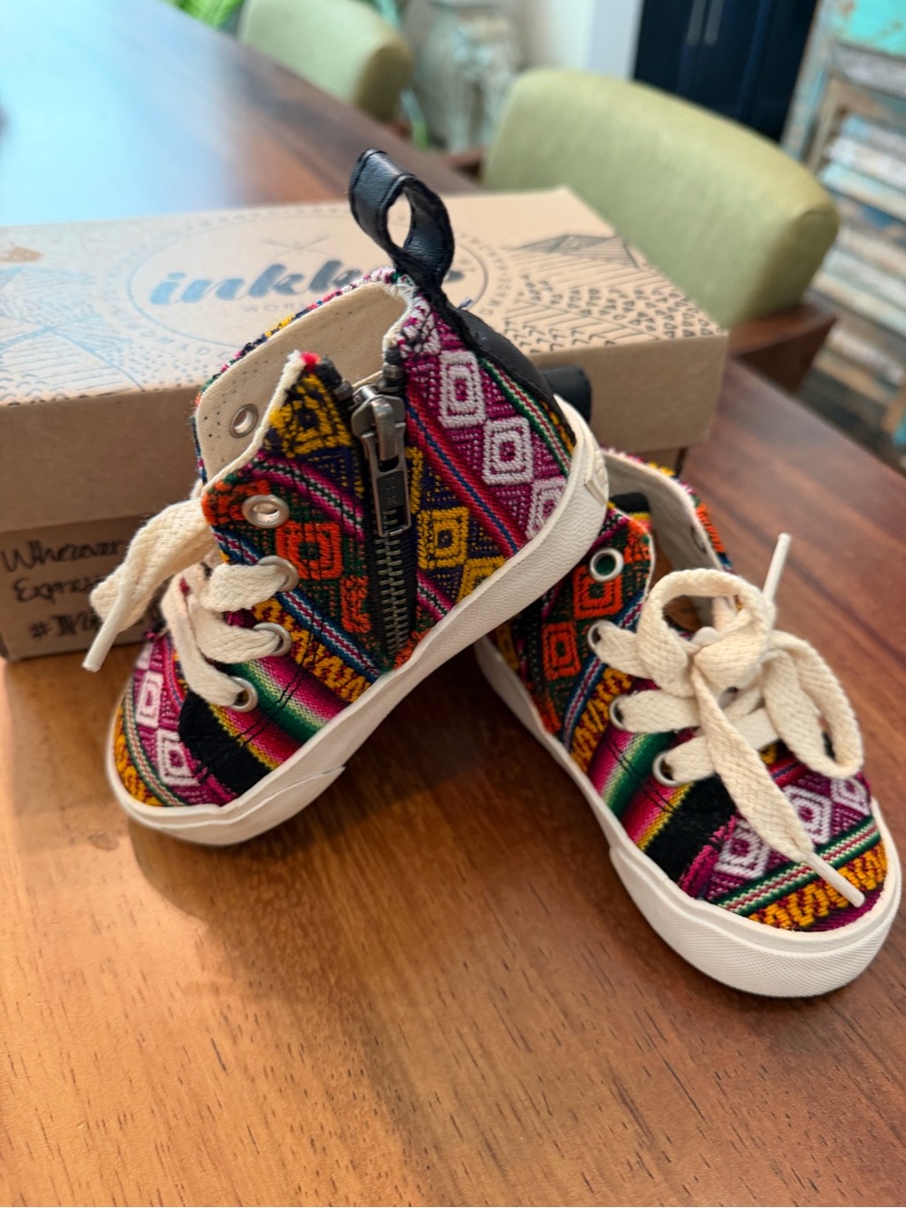 inkkas Kids Southwestern Multicolor High-Top Sneakers